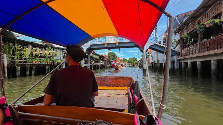 3 Hrs Private boat Tour Bangkok Floating Market by Flat Boat - Khlong Dan: the toll-point past and the two big-Buddha viewpoints