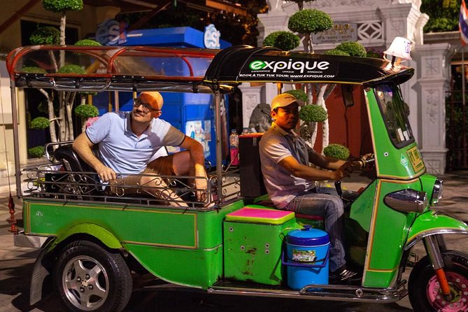 Bangkok by Night Tuk Tuk Tour: Markets, Temples & Food - Wat Pho at night: lit grounds, shorter waits, and great photo angles