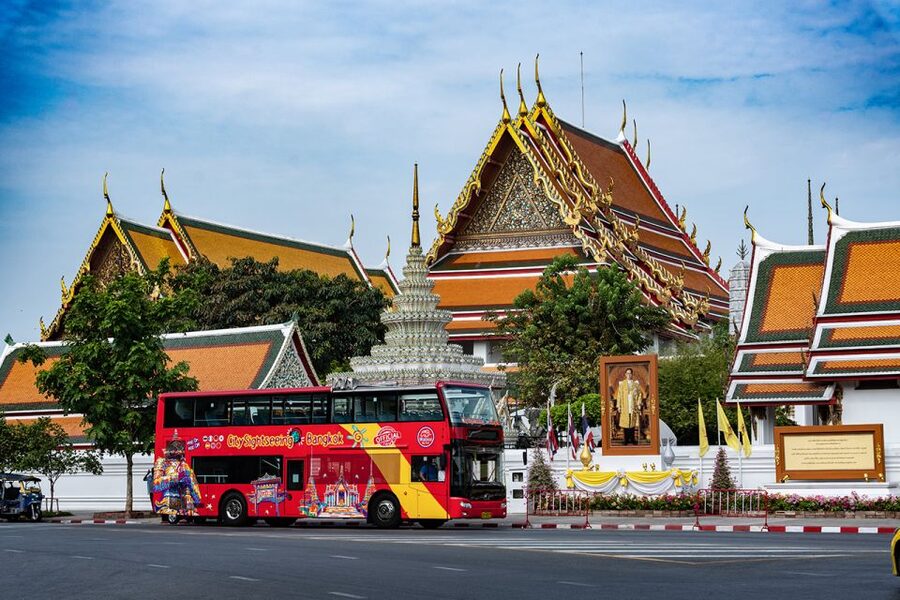 Bangkok: City Sightseeing Hop-On Hop-Off Bus Tour - Blue Line: Floating Market to NongNooch, Aquaverse, and Underwater World