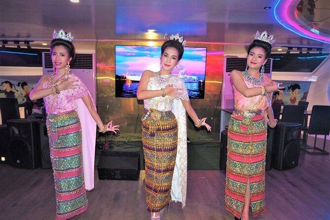 Bangkok Dinner Cruise with Intl Buffet, Live Music & Hotel Pickup - Bridges and riverfront landmarks: Taksin, Asiatique, and the modern skyline