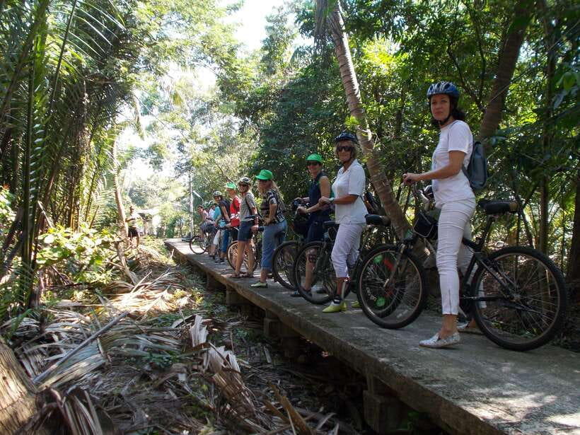 Bangkok green oasis guided bike tour with boat ride - Elevated pathways through mangroves: where the adrenaline shows up