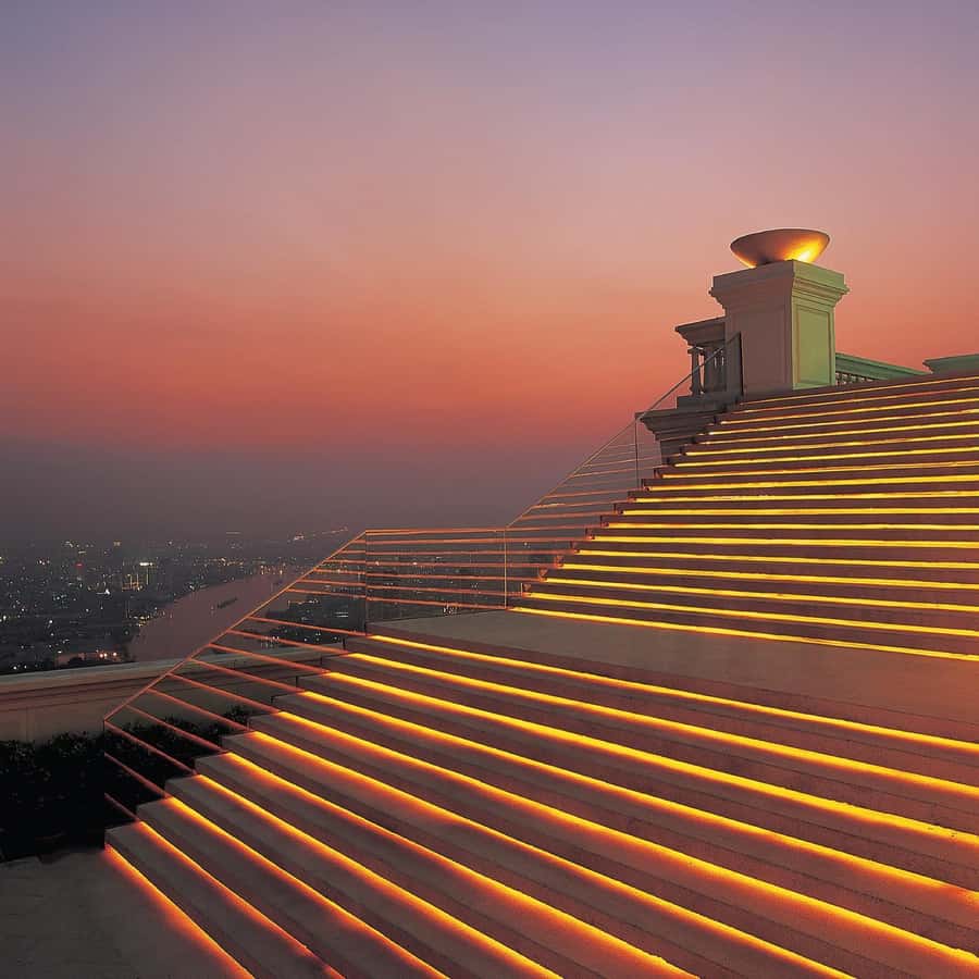 Bangkok: Lebua Sky Bar & China Town Street Food by Tuk Tuk - Lebua Sky Bar at twilight: the main reason this works