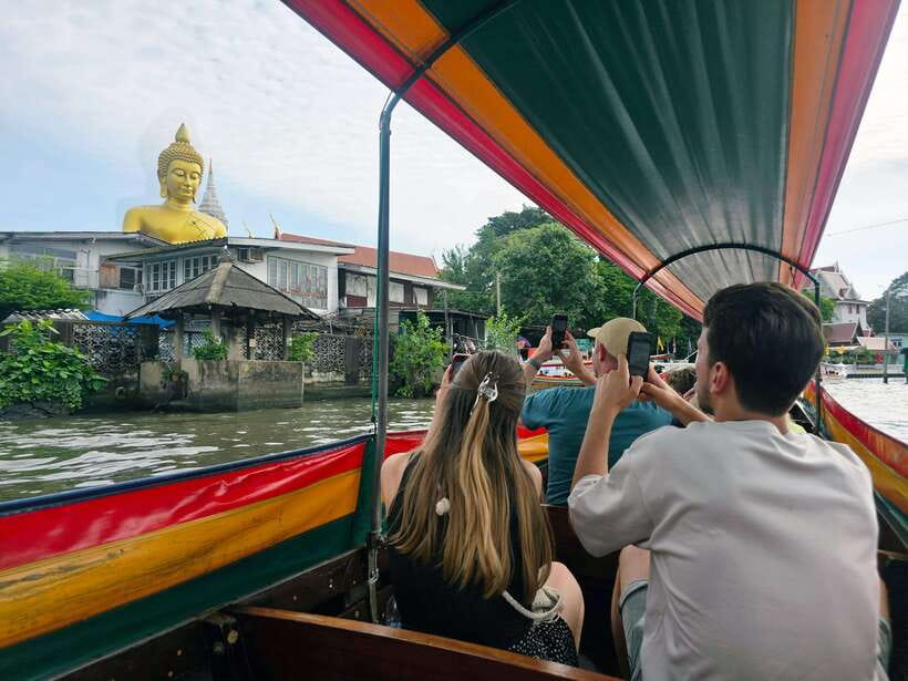 Bangkok Long Boat Canal a Big Buddha & Culture Markets Tour - Floating Market Time at Khlong Bang Luang: Photos, People, and Optional Bites