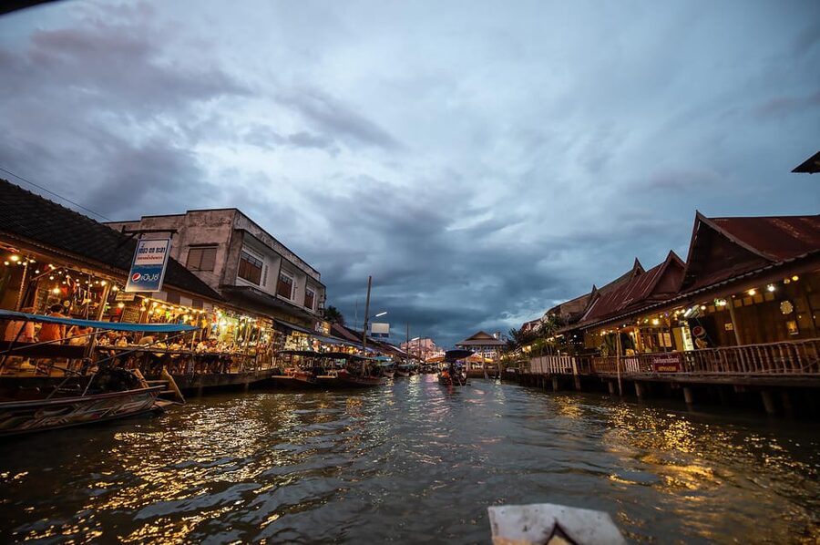 Bangkok: Maeklong Railway Market and Amphawa Floating Market - The salt farm café stop and the banyan-root temple