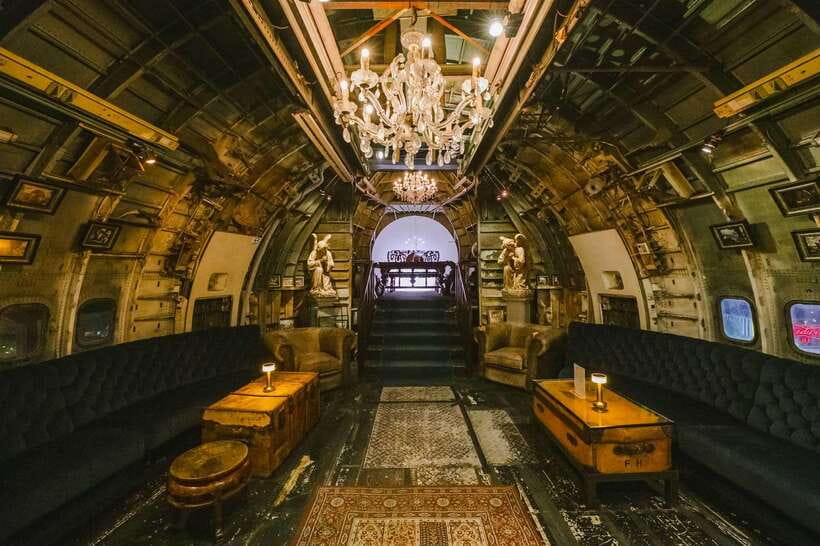 Bangkok: Na-oh Restaurant 5 & 9 Course Set Menu - Inside Na-oh Bangkok: a vintage airplane dining room