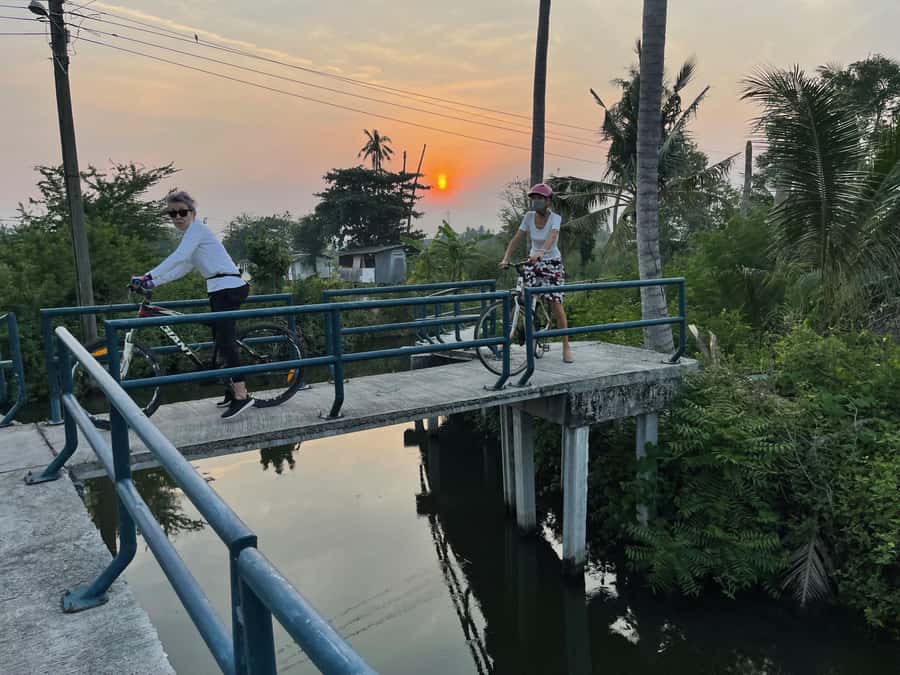 Bangkok Paradise Bicycle & Boat Tour - Riding the City Edge: Narrow lanes, elevated bike paths, and orchid vibes