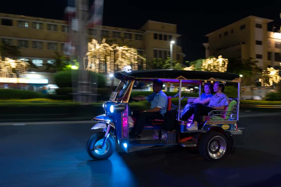 Bangkok Street Food and Night Lights by Tuk Tuk - Grand Palace and Tha Tien–Rajinee walk: night views without the full museum day
