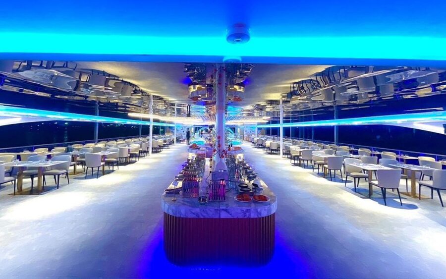 Bangkok:The Planet Sunset&Dinner Cruise on Chao Phraya River - Dinner Cruise: two hours of buffet, live band, and the clearest night views
