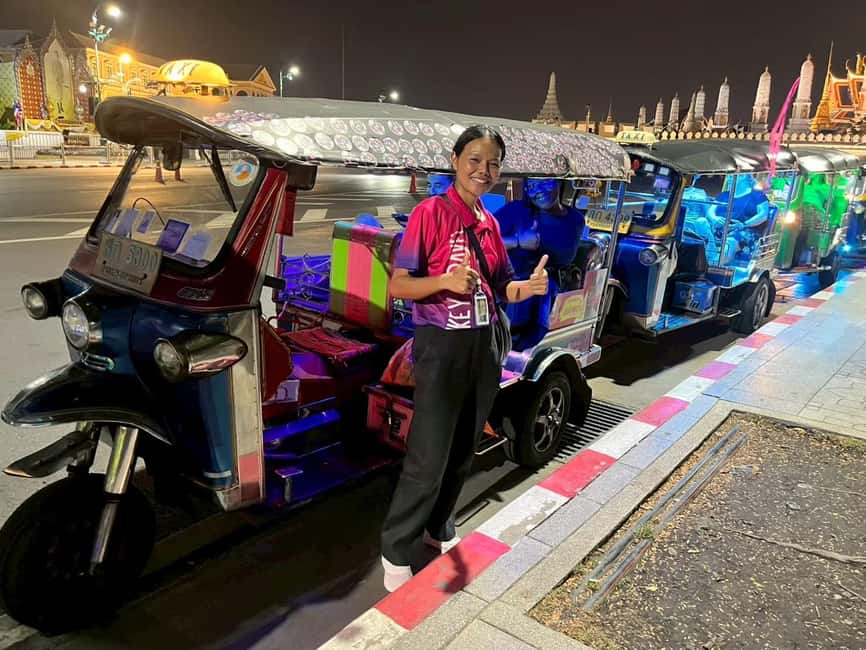 Bangkok: Tuk Tuk Adventure Chinatown Michelin Food & Temples - Wat Arun and Wat Pho: The River Temples Look Different After Dark