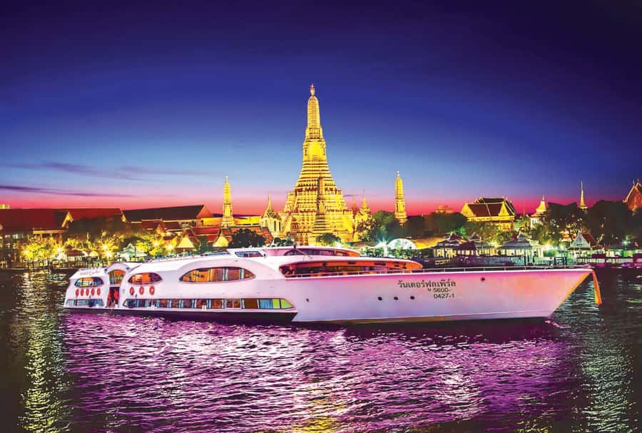 Bangkok: Wonderful Pearl Dinner Cruise and Live Performance - The Chao Phraya Sightseeing Legs: Wat Arun, the Grand Palace, Wat Pho, ICONSIAM