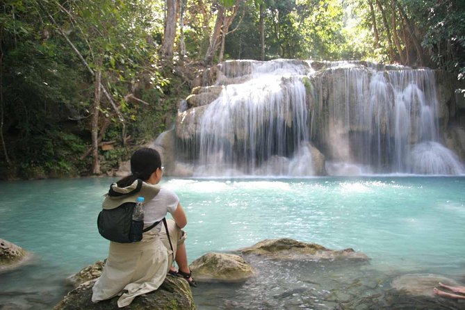 From Bangkok : Damneon Saduak Floating Market & Erawan Waterfall - Lunch box at 12:00: included energy without detours
