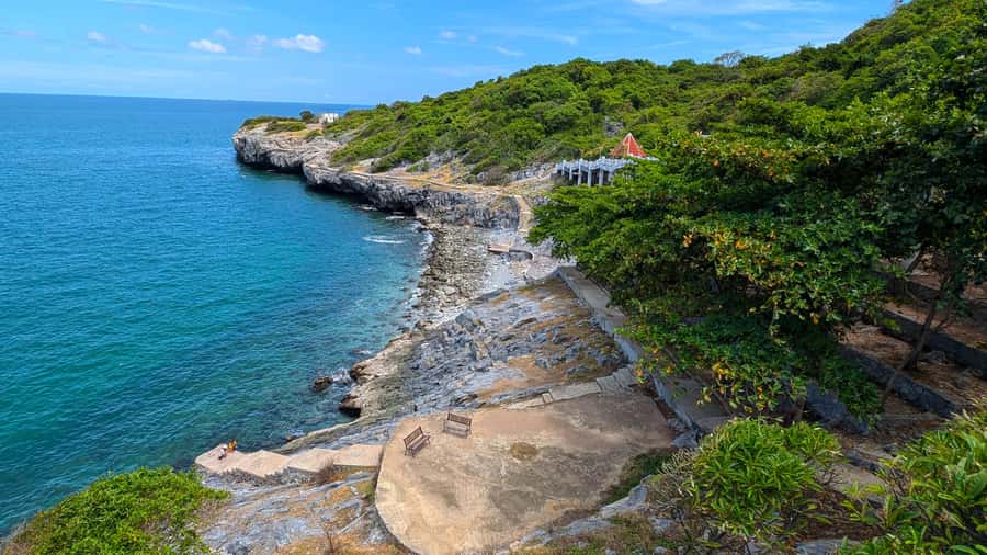 From Bangkok: Day Tour Koh Sichang Island with Tuktuk Tour - Hat Tham Phang Beach: Swim, Lunch, and Optional Kayak Costs