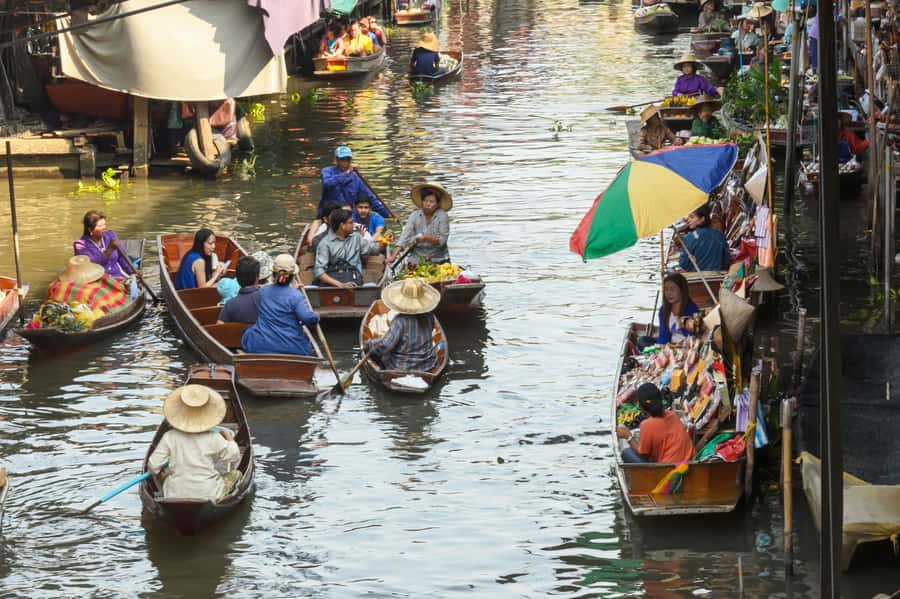 From Bangkok: Floating Market & Ayutthaya Private Day Trip - Maeklong Railway Market: seeing the train turn commerce into choreography