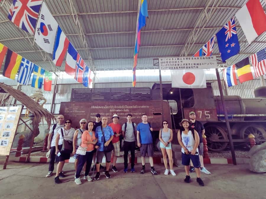 From Bangkok: Kanchanaburi, River Kwai and Erawan Waterfall - JEATH War Museum: a short, sober history stop
