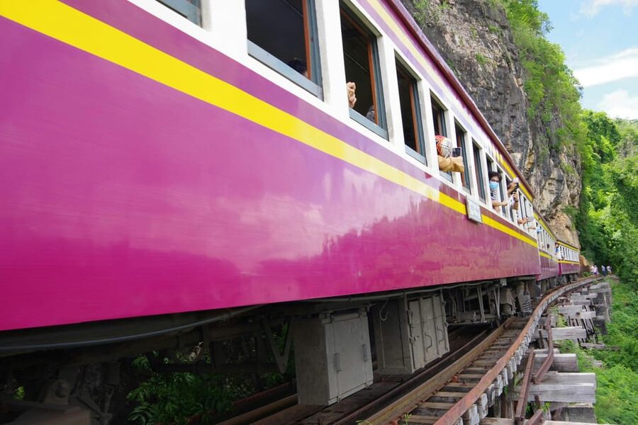 From Bangkok: Kanchanaburi War Cemetery and Death Railway.. - The Death Railway train option and wooden-bridge views