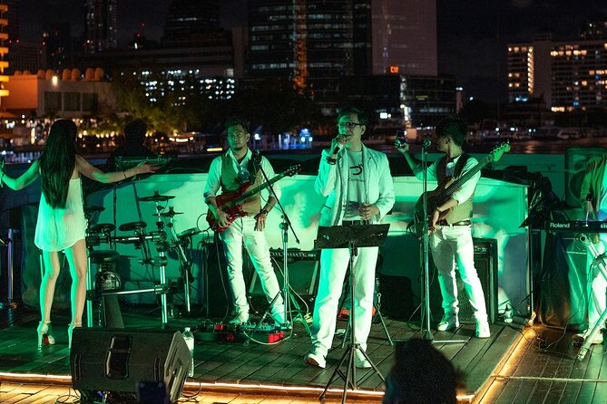 Grand Pearl Dinner Cruise Experience at Bangkok with Pickup - Dinner buffet on board: Thai and international food with live entertainment energy