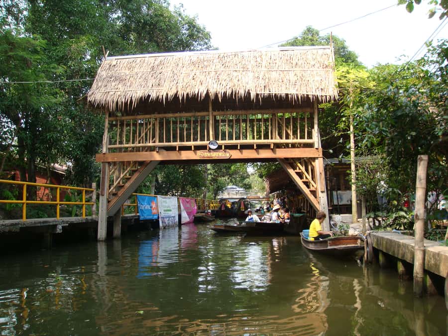 Longtail Boat Adventure to the Local Weekend Floating Market - The Boat Ride: Life Jackets, Rain Gear, and a Little Patience