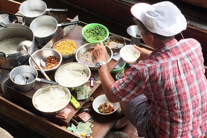 Private Excursion to Floating Market and Ayutthaya World Heritage - Maeklong Railway Market (Hoop Rom Market): the train passes close