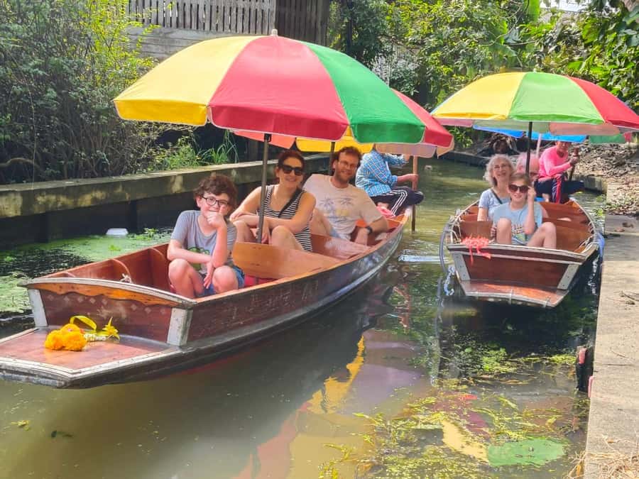 Private Floating & Train Market + DRAGON Temple + Thai Cafe - Thai fruit tastings plus Thai iced tea at After the Rain