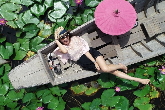 Red Lotus garden market with Thai culture halfday tour - The wooden long-tail boat ride: close-up beauty and how to enjoy it