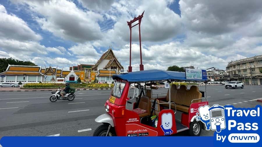 Rent private e-tuk tuk with driver in Bangkok - Price and value: $72 for a group up to 6