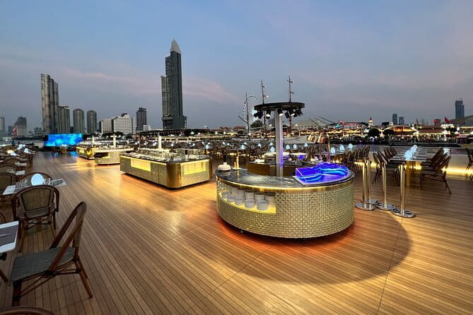 Romantic Sunset The Planet Cruise with Bangkok Night Views - A 1.5-hour Bangkok sunset cruise that blends dinner and landmark views