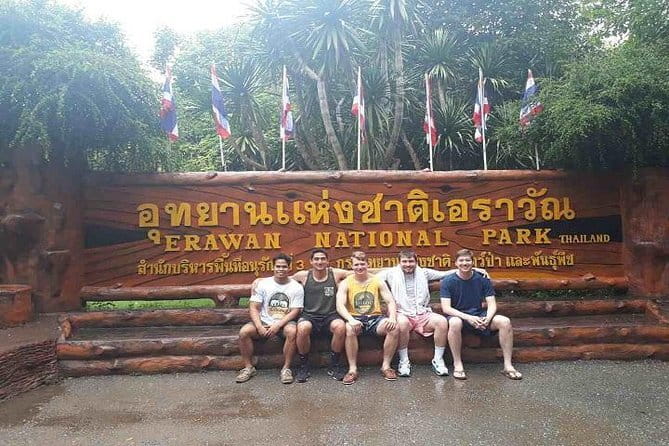 Small Group: Kanchanaburi Death Railway, Erawan Waterfall and Elephant - Kanchanaburi elephant time: rescued animals plus a wet activity
