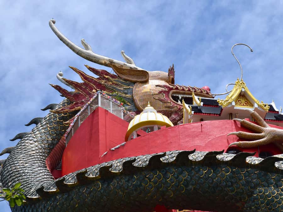 The Souls BKK: Floating Market, Dragon Temple, Na Satta Park - Wat Samphran Dragon Temple: Pink Pagoda Energy at Sunset