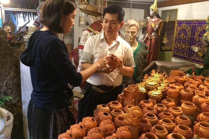 The Story of Handicrafts Full Day Experience from Bangkok - Market walk and Sanam Nua Temple: a calm cultural stop
