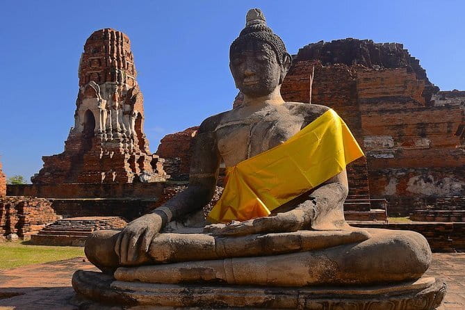 Three Temple Ayutthaya Tour with Scenic Boat Ride - Wat Phra Ram: late-14th-century prang views near the palace area