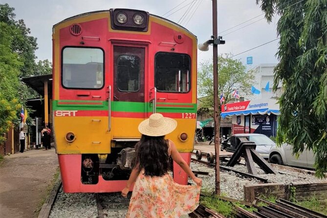 Train & Floating Market Food Adventure + Scenic train ride - Mae Klong Railway Market: the morning train-and-stall spectacle